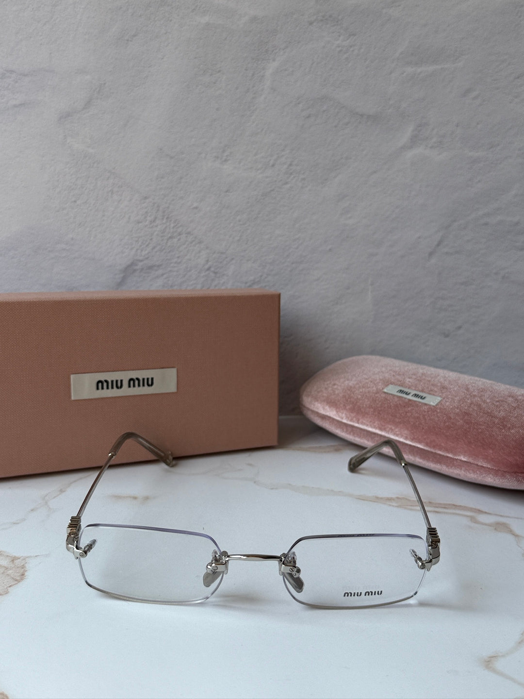 Miu Miu MU50YV Silver Rimless Eyeglasses Frames