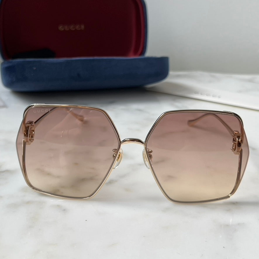 Gucci GG1322SA Metal Sunglasses in Pink Lens
