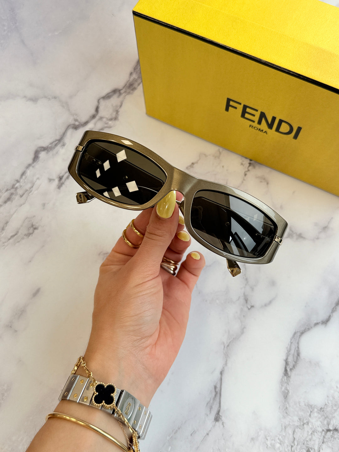 Fendi FE40120I Fendigraphy Bronze Wrap Sunglasses