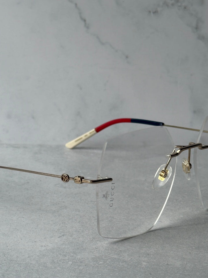 GG0683O Gold Hexagon Rimless Eyeglasses Frames