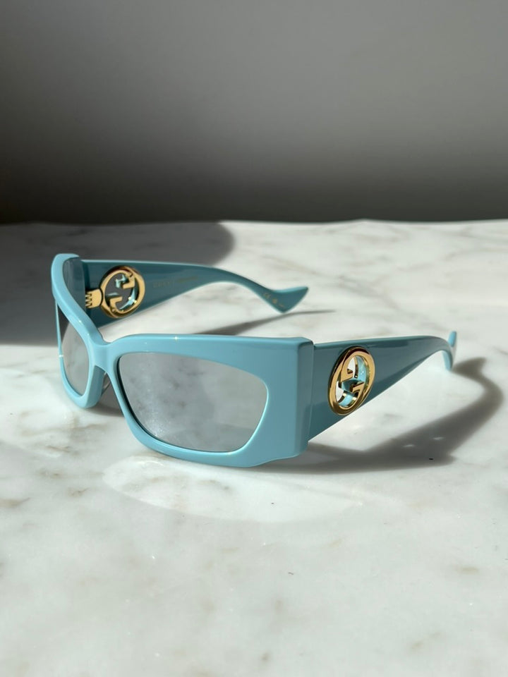 Gucci GG1412S Blue Shield Mask Sunglasses