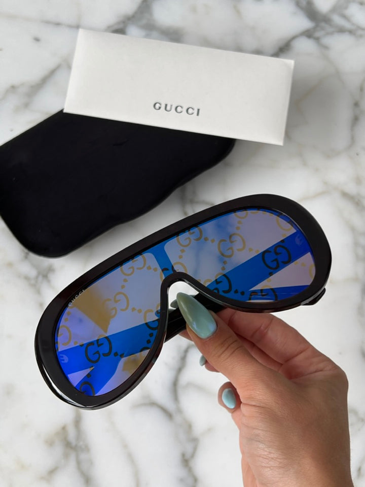Gucci GG1370S Mirrored Brown Mask Sunglasses
