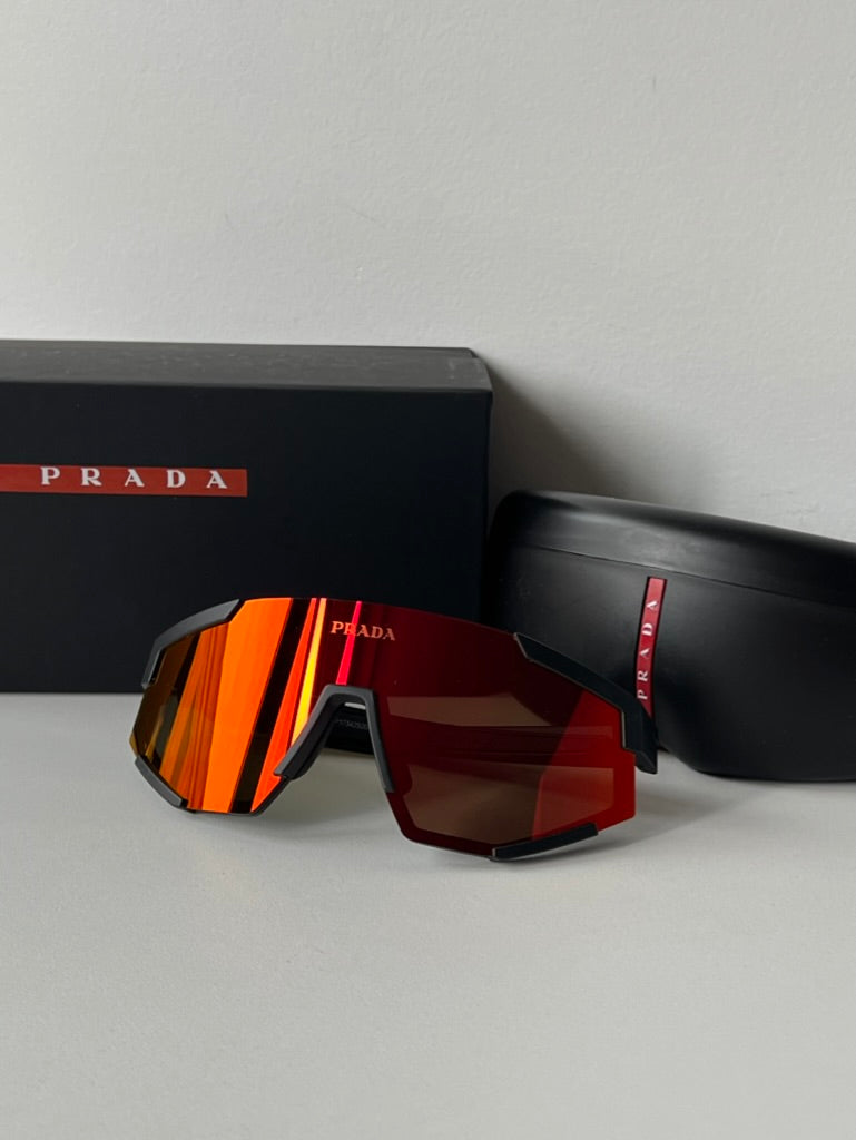 Prada Sport PS04WS Sunglasses in Black Red Mirror