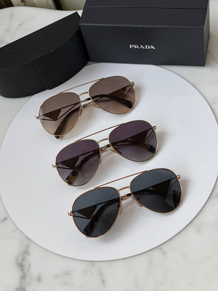Prada PR73ZS Sunglasses in Gold Grey
