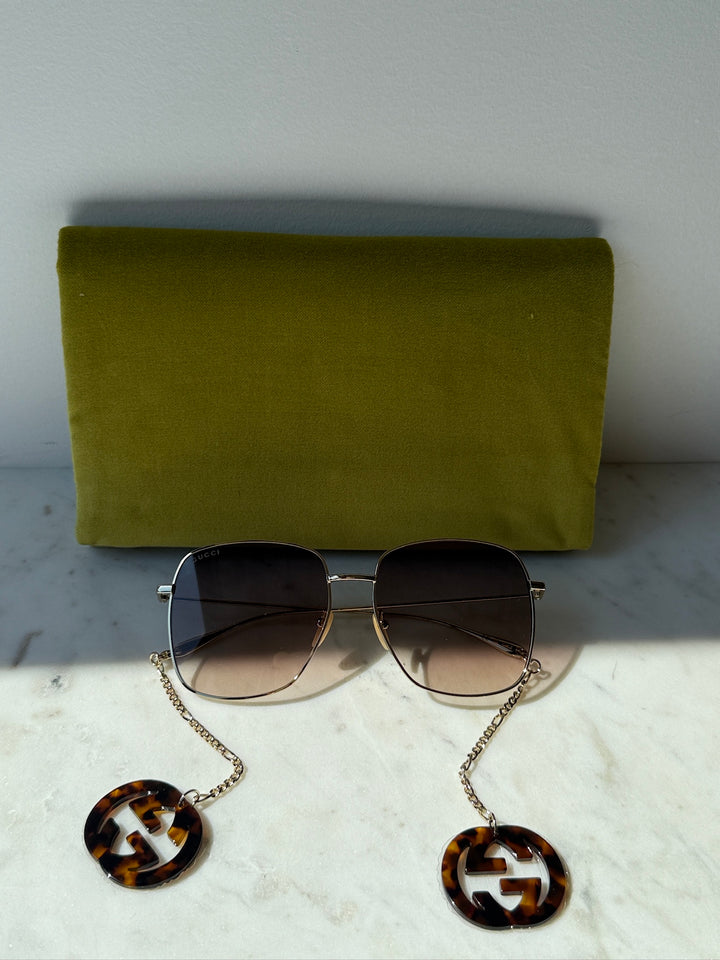 Gucci GG1031S Earring Oversized Square Sunglasses