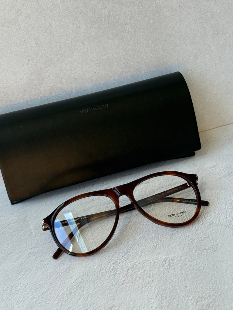 Saint Laurent SL667 Opt Bluelight Frames in Havana Brown