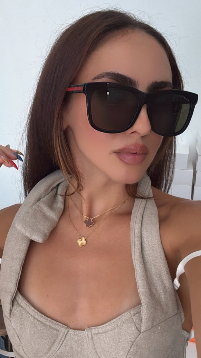 Gucci GG0057SKN Black Unisex Sunglasses