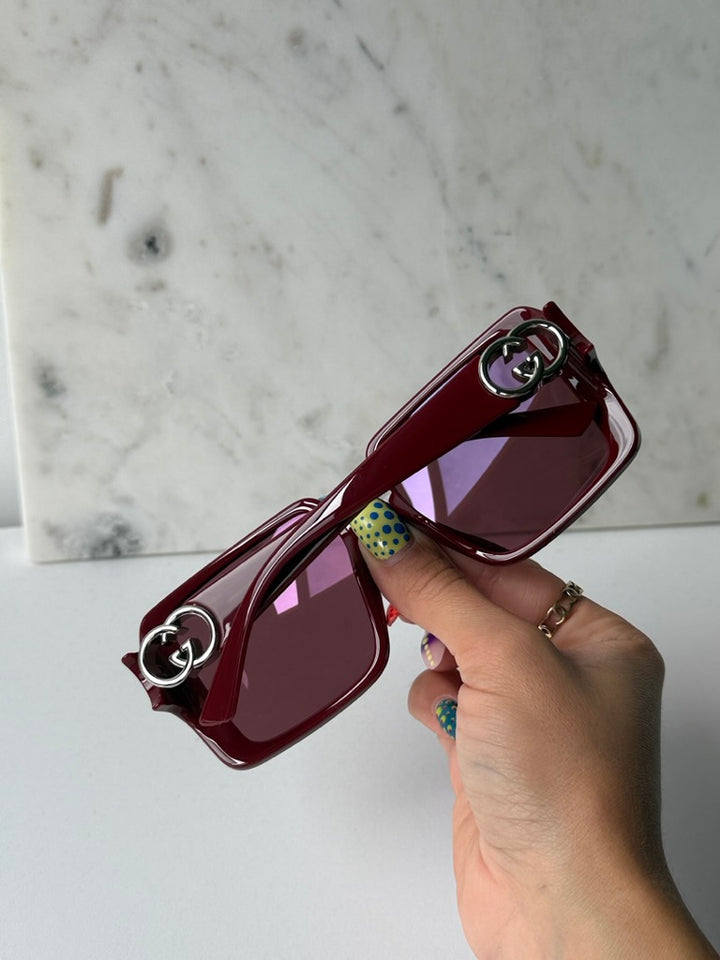Gucci GG1692S Burgundy Square Sunglasses