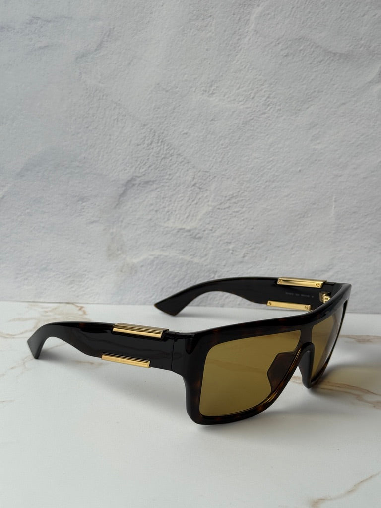 Bottega Veneta BV1451S Havana Brown Mask Sunglasses