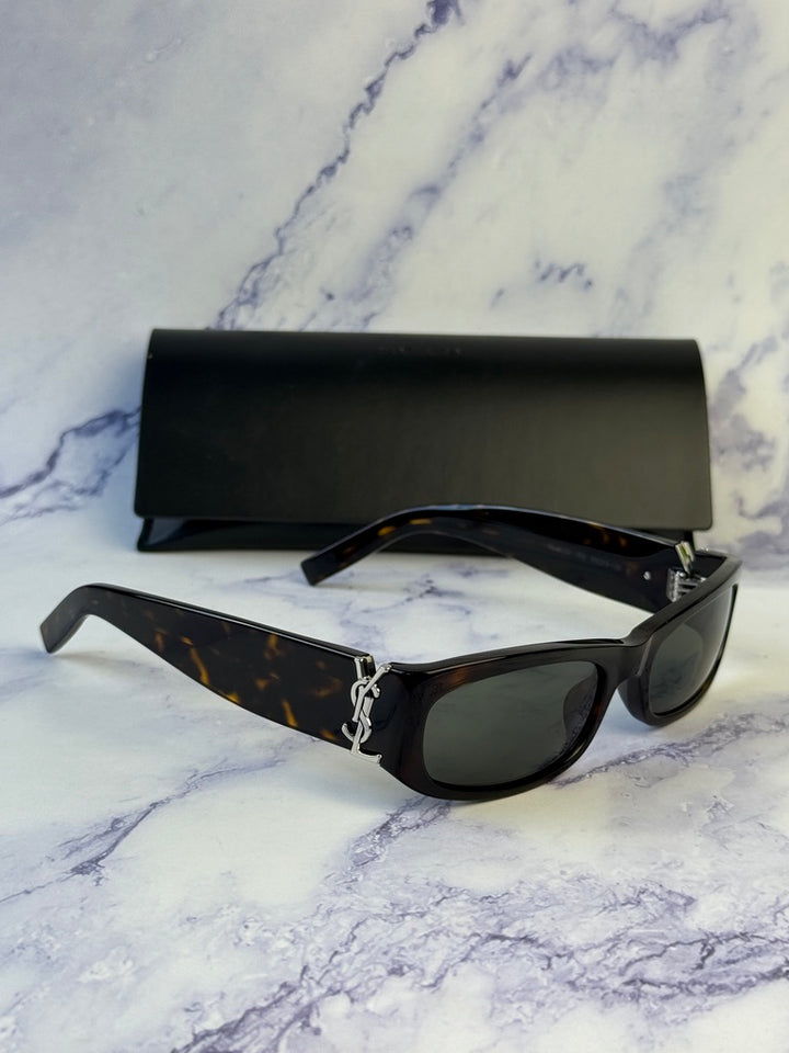 Saint Laurent SLM152 Sunglasses in Havana Brown Silver