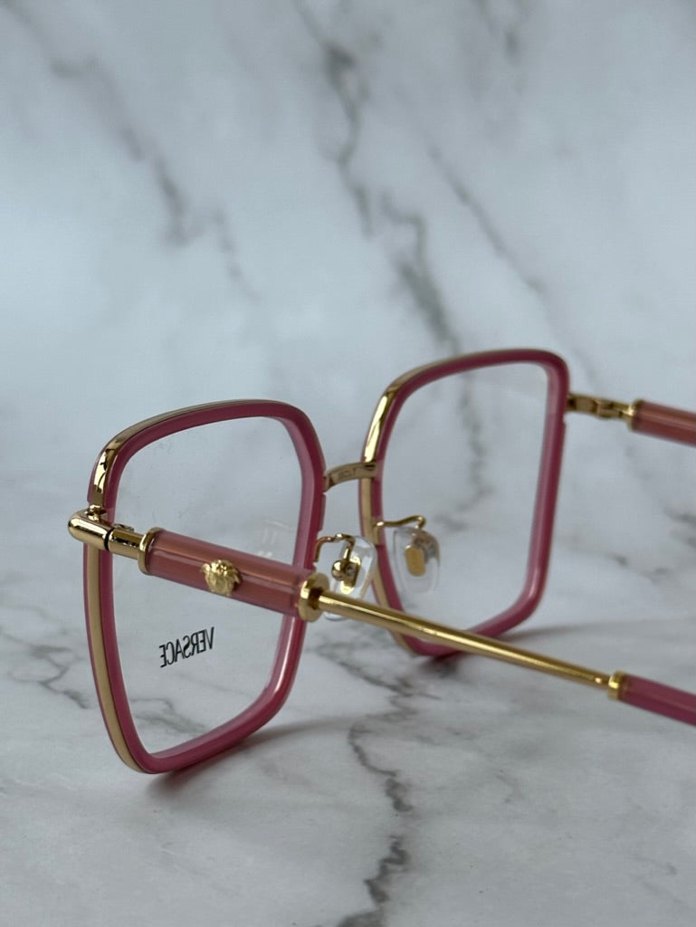 Versace VE1294D Pink Metal Square Frames