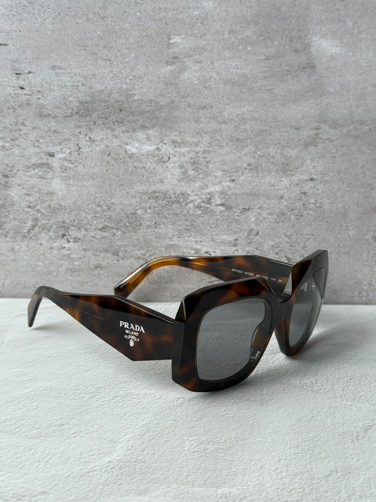 Prada PR B23S Thick Rim Sunglasses in Brown