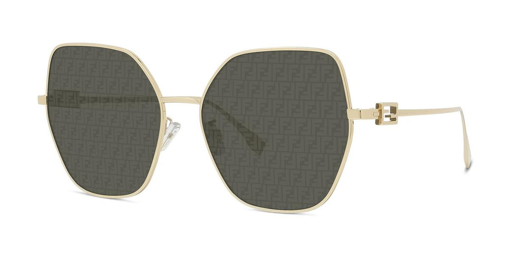 Fendi FE40043U Grey Monogram Mirror FF Rimless Sunglasses