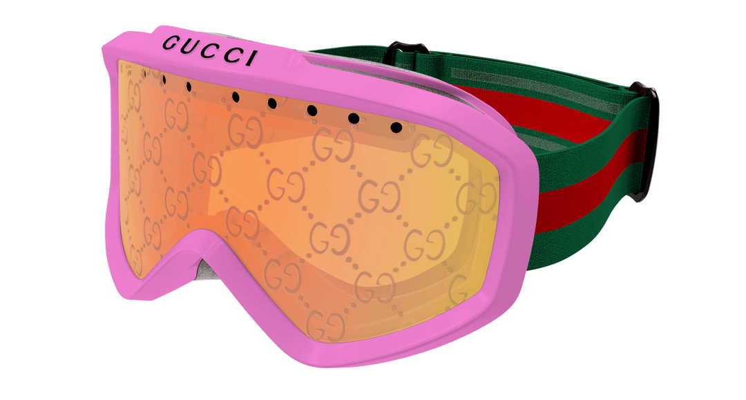 Gucci GG1210S Pink Yellow Mirrored Ski Mask Goggles