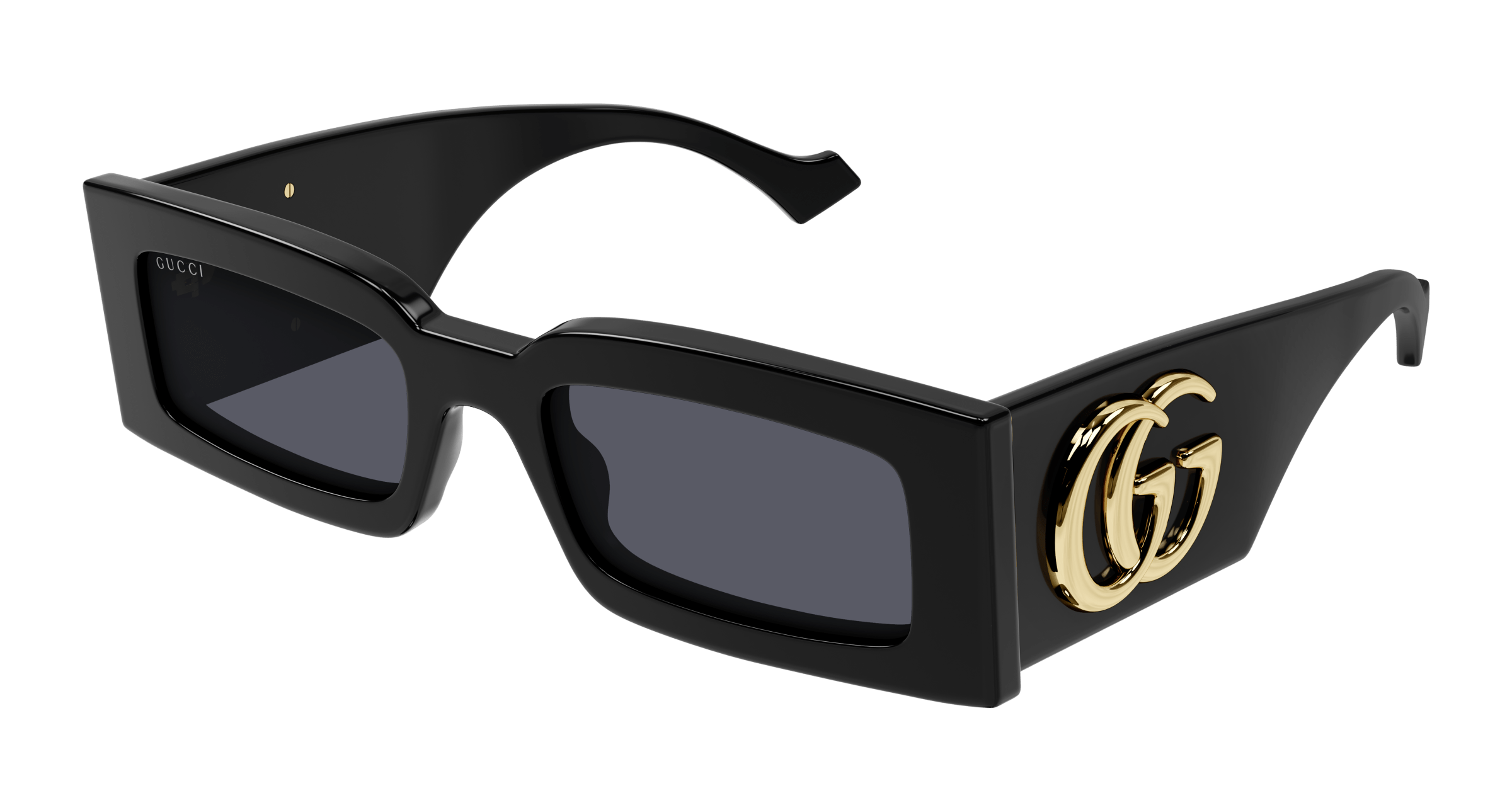 Rectangular frame sunglasses in black acetate | GUCCI® US
