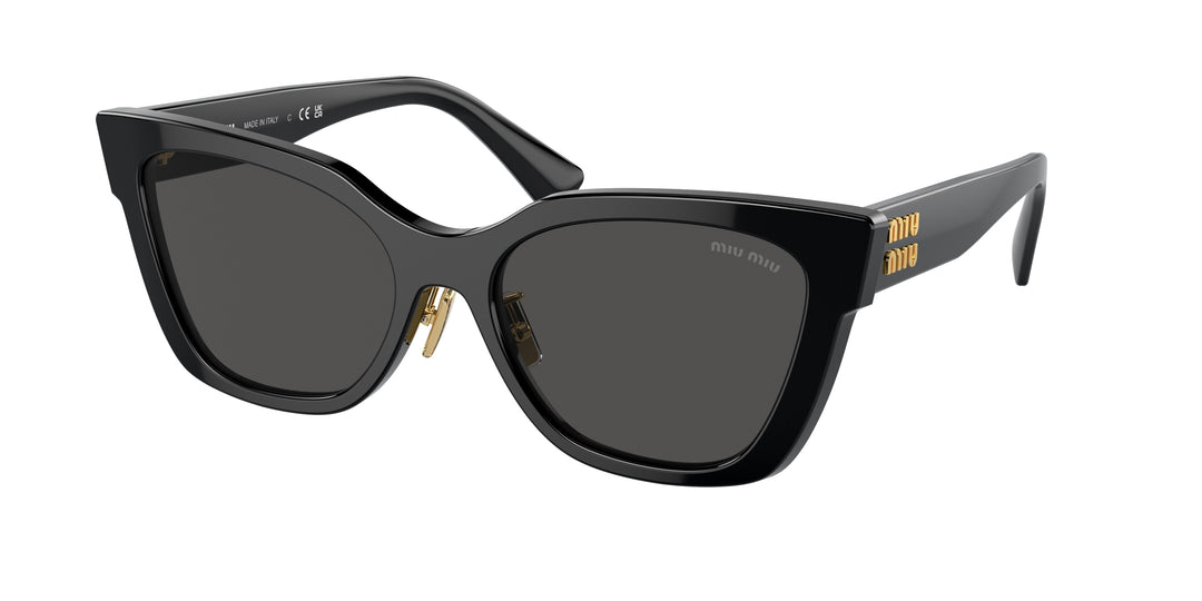 Miu Miu MU02ZS Black Gold Cat Eye Sunglasses