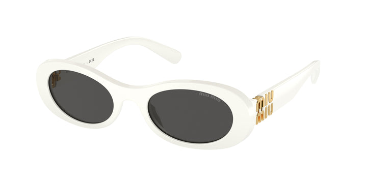 Miu Miu MU06ZS White Gold Oval Sunglasses