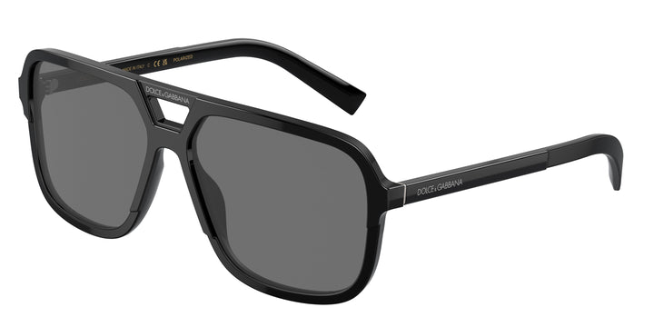 Dolce & Gabbana DG4354 Black Aviator Sunglasses