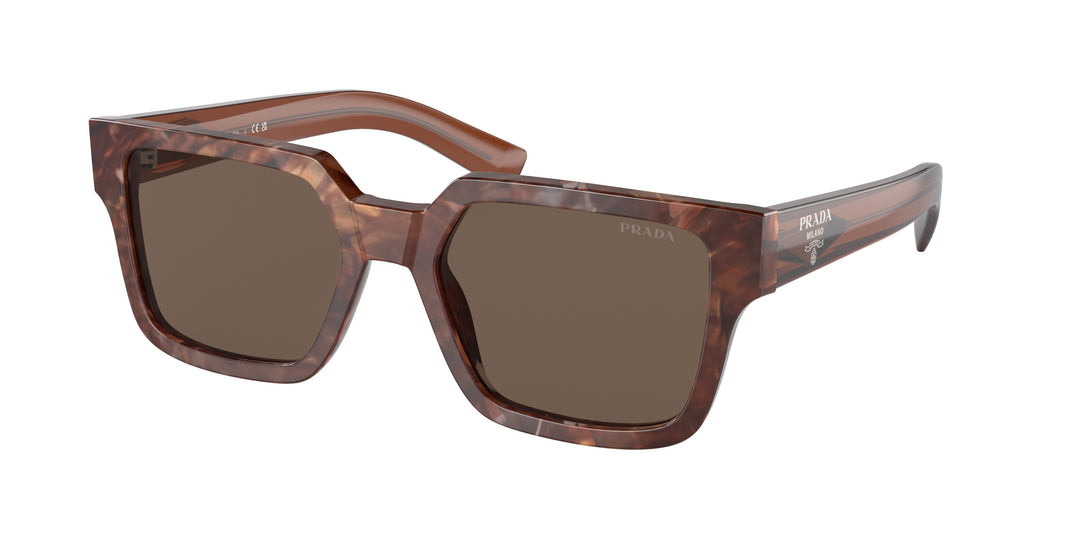 Prada PR03ZS Square Sunglasses in Cognac Stone