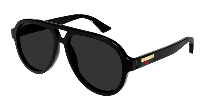 Gucci GG0767S Polarized Aviator Sunglasses in Black