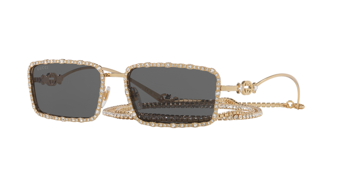 Gucci GG1568S Chain Sunglasses in Gold Crystal