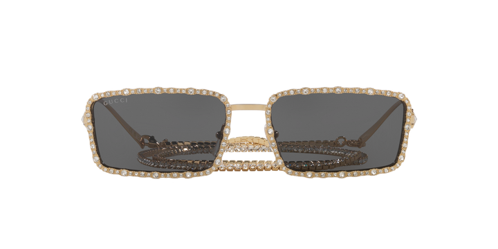Gucci GG1568S Chain Sunglasses in Gold Crystal