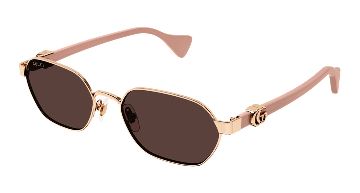 Gucci GG1593S Metal Oval Rose Gold Sunglasses