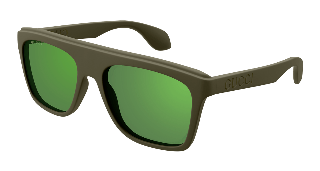 Gucci GG1570S Flat Top Sunglasses in Matte Green
