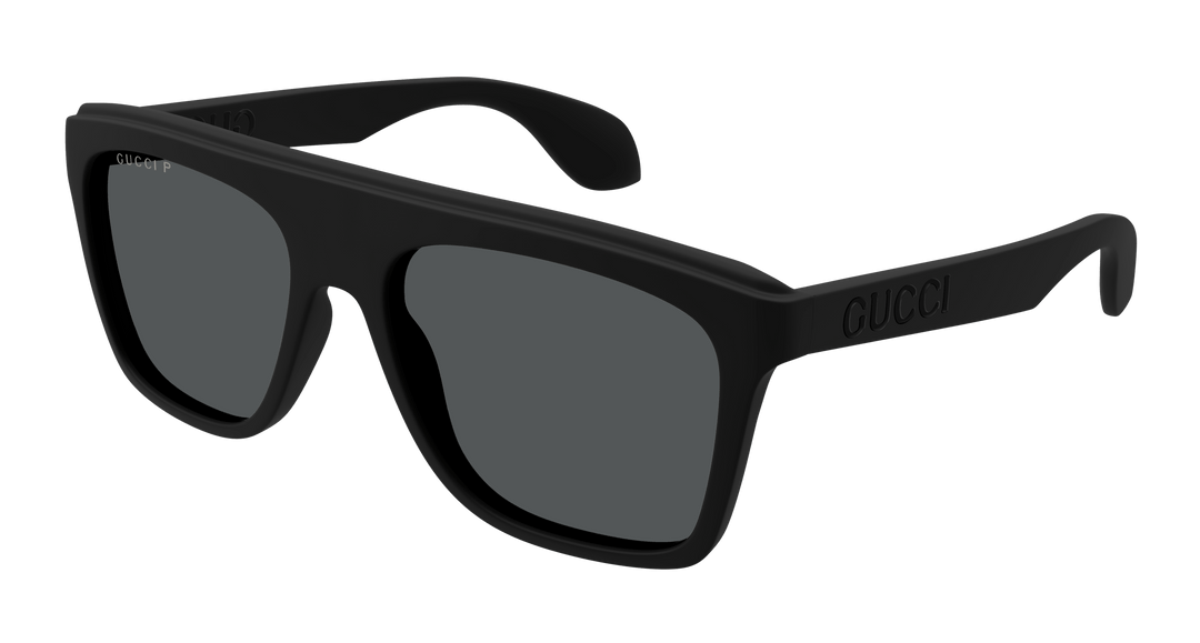 Gucci GG1570S Flat Top Sunglasses in Black Polarized