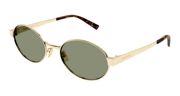 Saint Laurent SL692 Oval Sunglasses in Gold Green