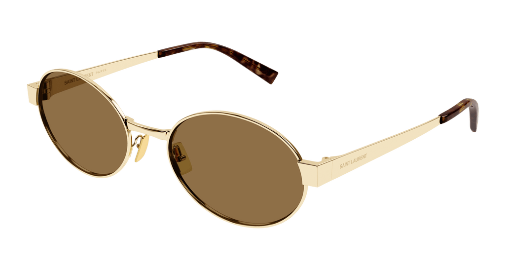 SAINT LAURENT オーバルサングラス ブラウン Saint Laurent SL692 Oval Sunglasses in Gold Brown – Designer Daydream