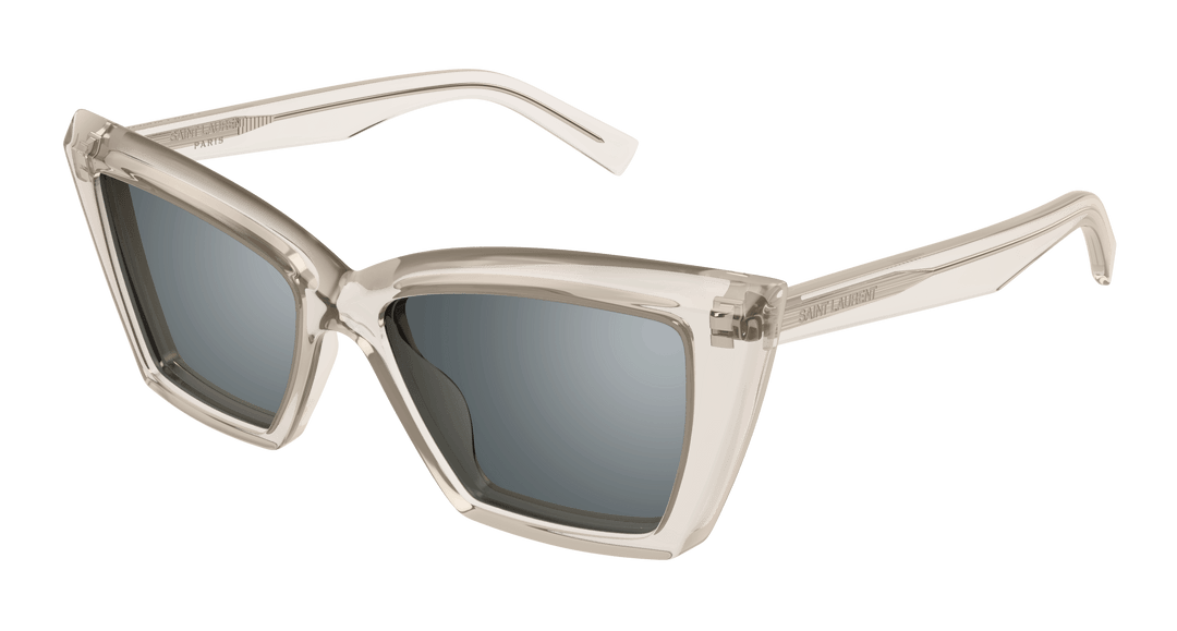 Saint Laurent SL657 Cat Eye Sunglasses in Clear Mirror