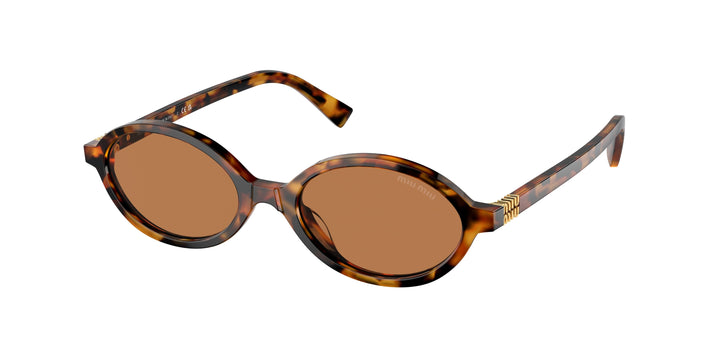 Miu Miu MU04ZS Light Havana Mirrored Sunglasses