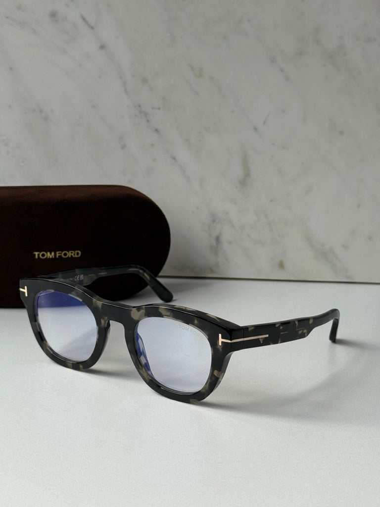 Tom Ford FT5873-B Havana Black Thick Bluelight Frames
