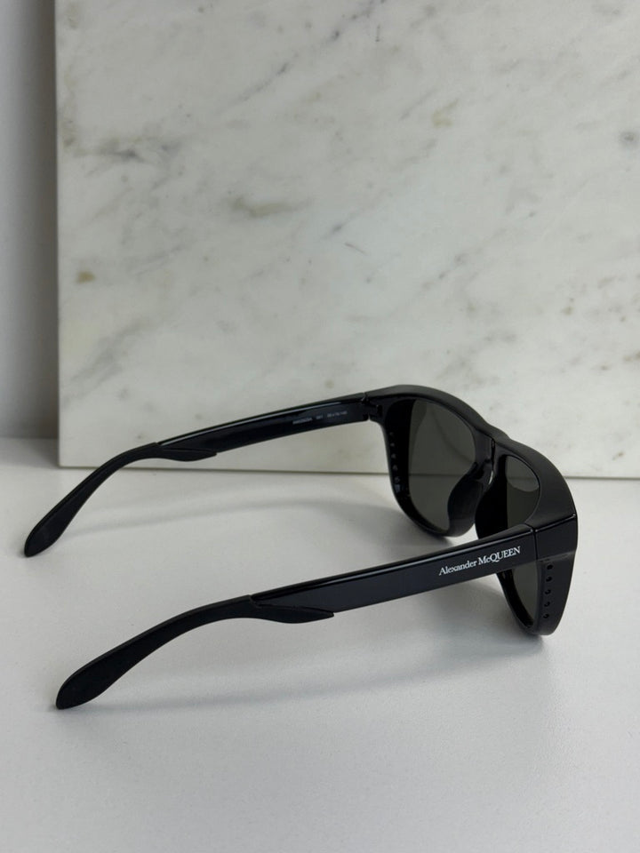 Alexander McQueen AM0292SA Black Unisex Sunglasses