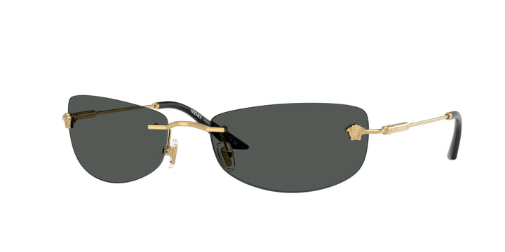 Versace VE2279 Rimless Sunglasses in Gold Grey