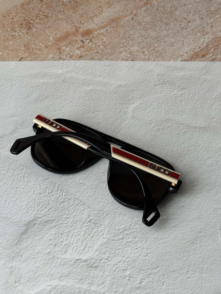 Gucci GG0463S Gafas de sol de aviador polarizadas negras 