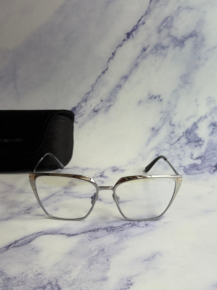 Tom Ford FT5945-B Palladium Cat Eye Bluelight Frames