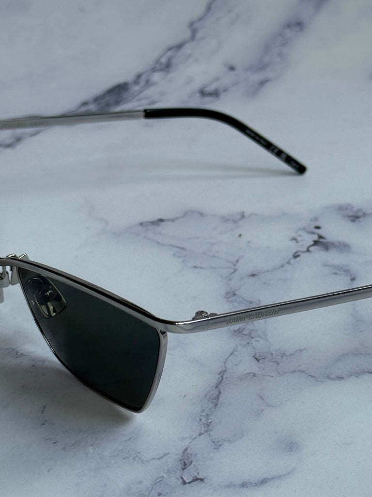 Saint Laurent SL637 Cat Eye Sunglasses in Silver