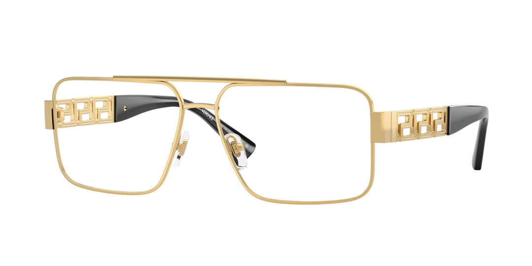 Versace gold pilot eyeglass frames with clear lenses