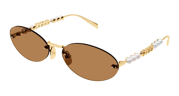 Gucci GG1257S Gafas de sol redondeadas con lentes marrones y rojos