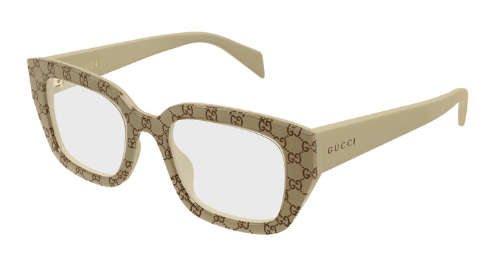Gucci GG2021O Rectangular Frames in Monogram Brown