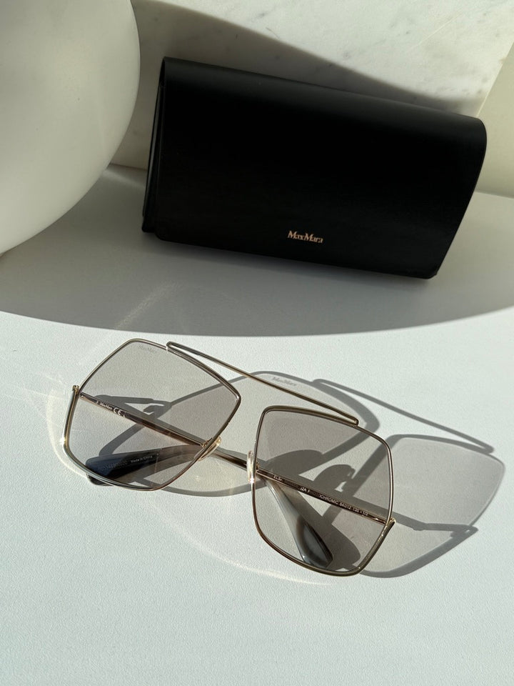 Max Mara MM0006/S Elsa Oversized Sunglasses in Gold Smoke