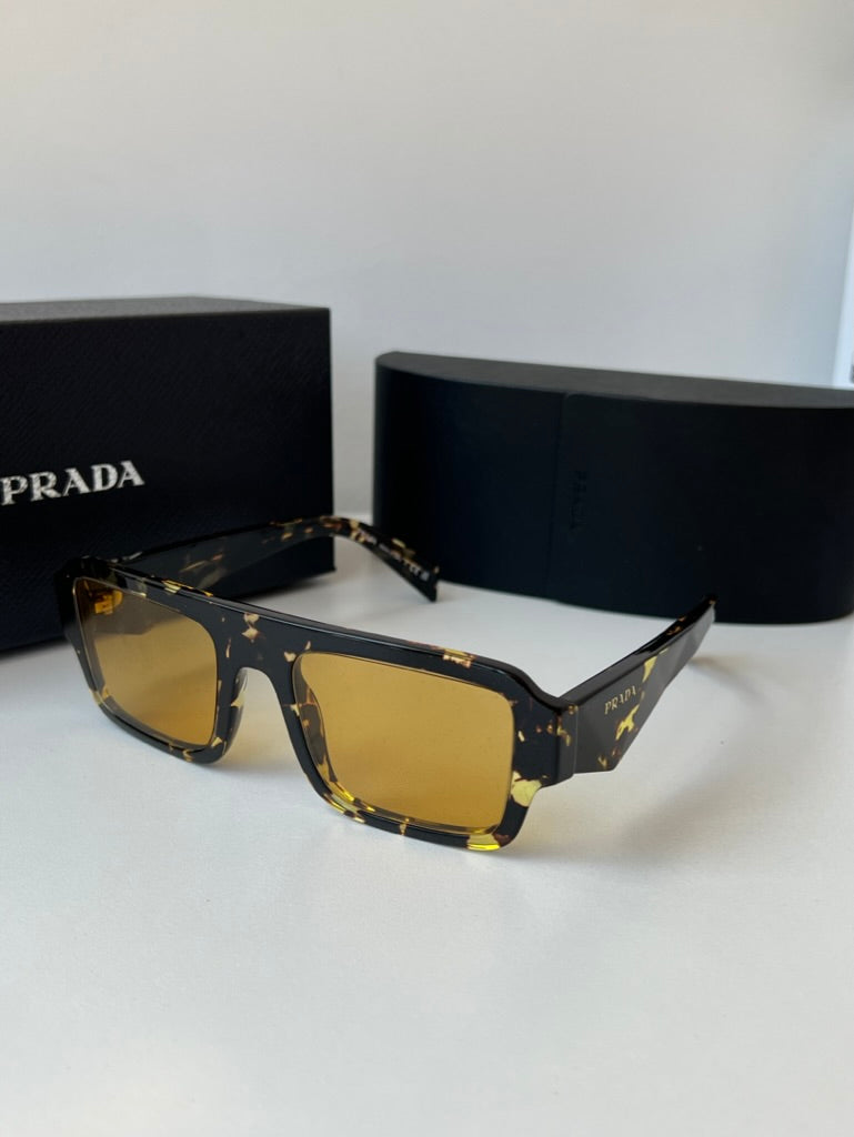 Prada PR A05S Aviator Sunglasses in Tortoise Yellow