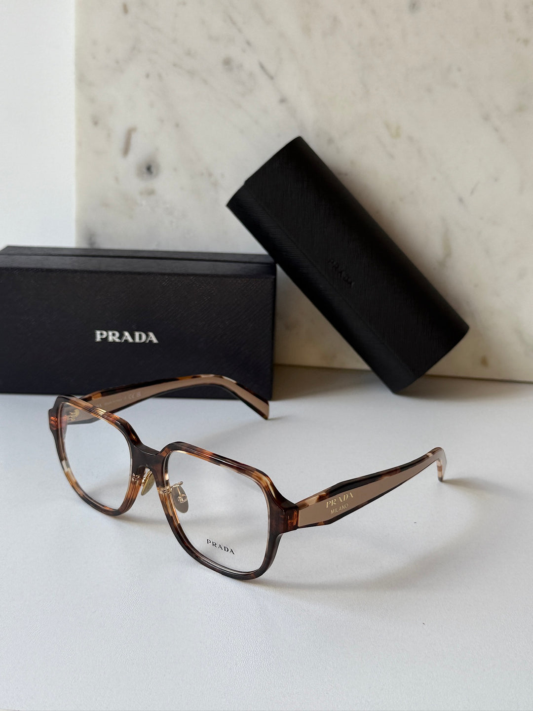 Prada PR B07VD Eyeglasses Frames in Havana Powder