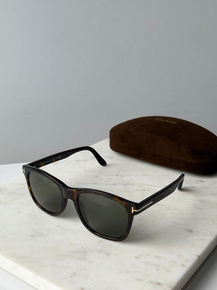 Tom Ford Eric sunglasses with Havana Brown frame and dark green lenses
