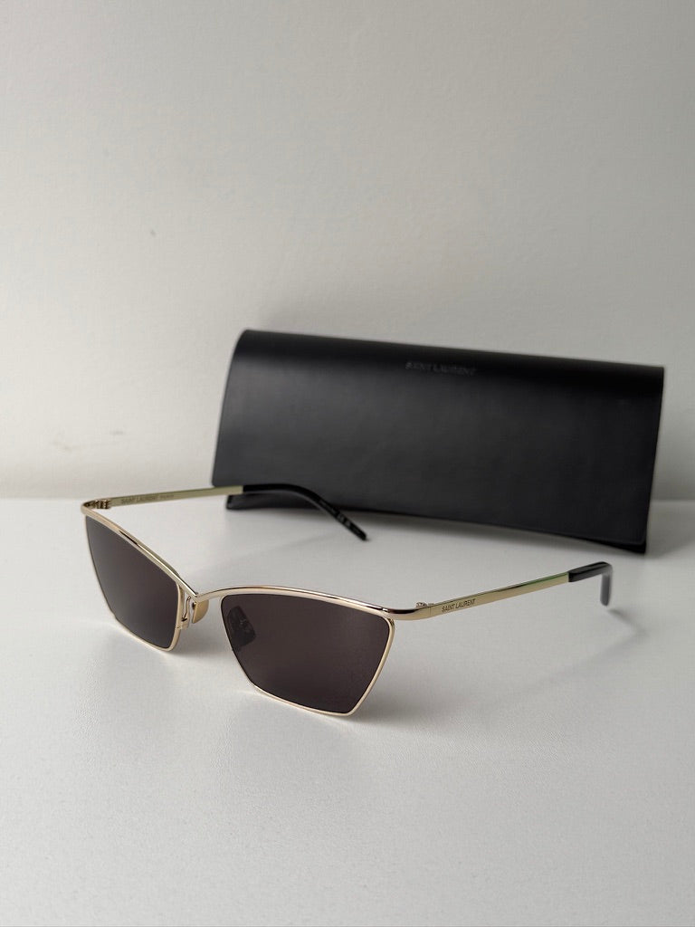 Saint Laurent SL637 Cat Eye Sunglasses in Gold