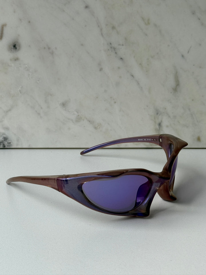 Balenciaga BB0352S Sunglasses in Violet Mirror