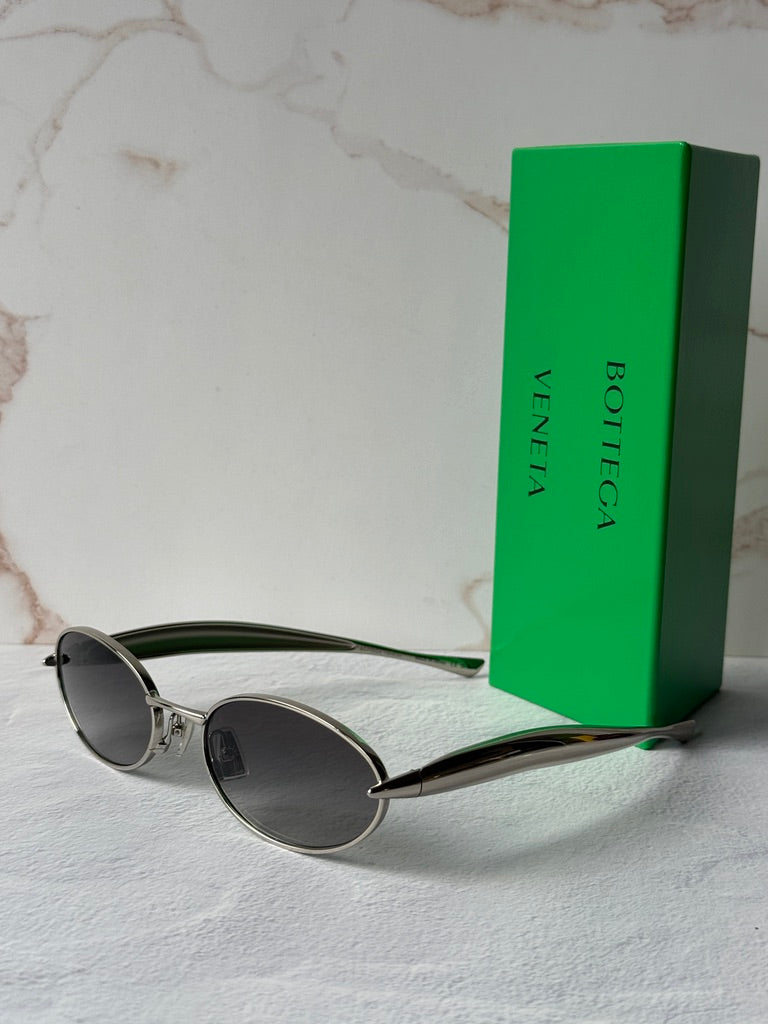 Bottega Veneta BV1386S Sardine Sunglasses in Silver
