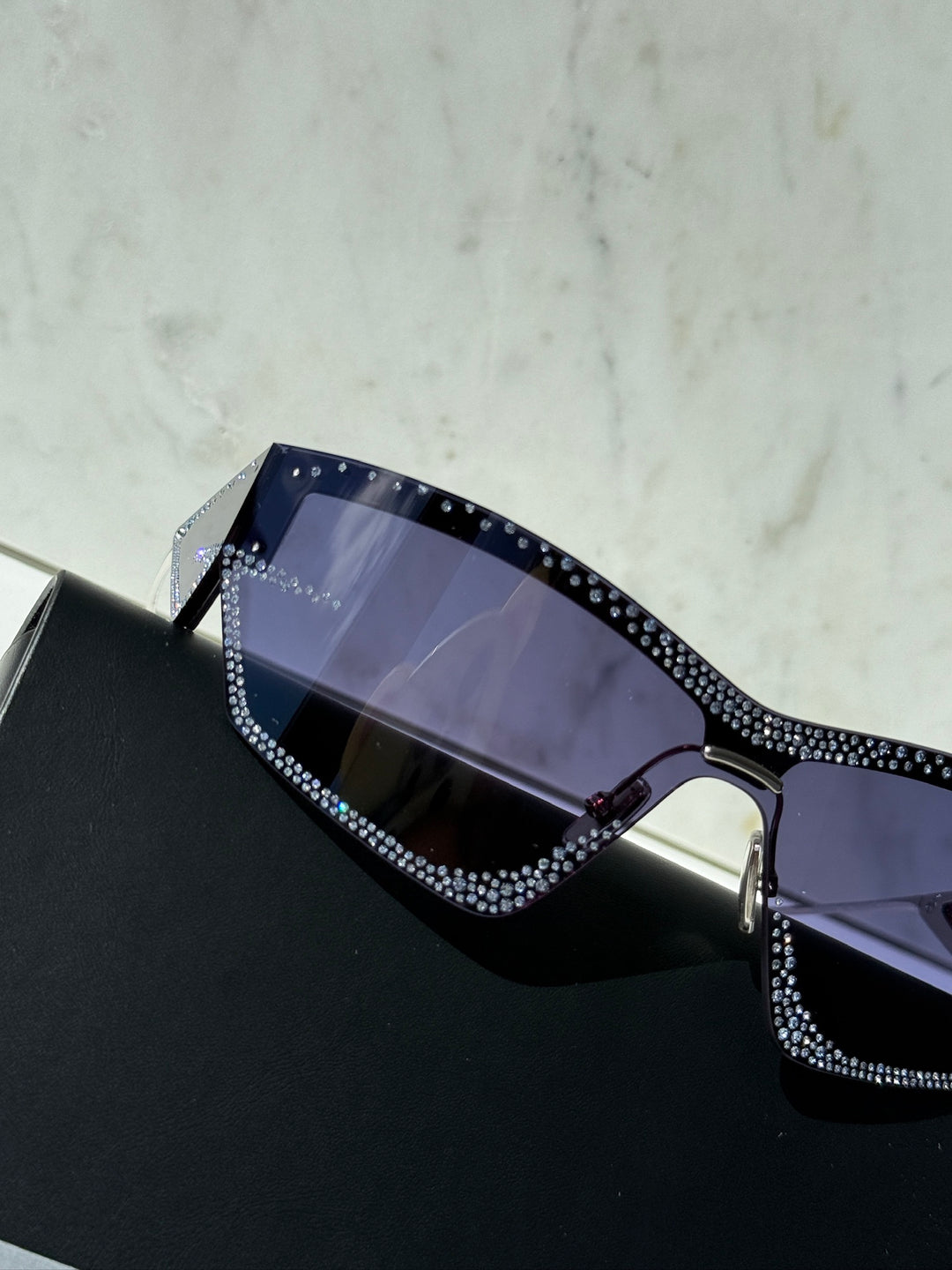 Givenchy GV4100US Cut Strass Silver Shield Sunglasses